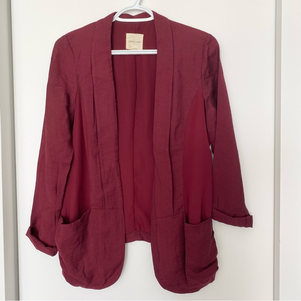 Silence+Noise Maroon Red Blazer